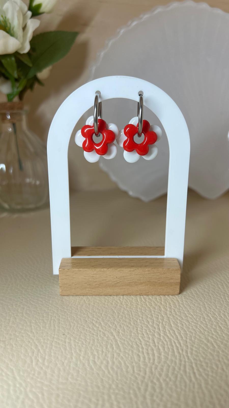 Pampilles Iris duo blanc/rouge