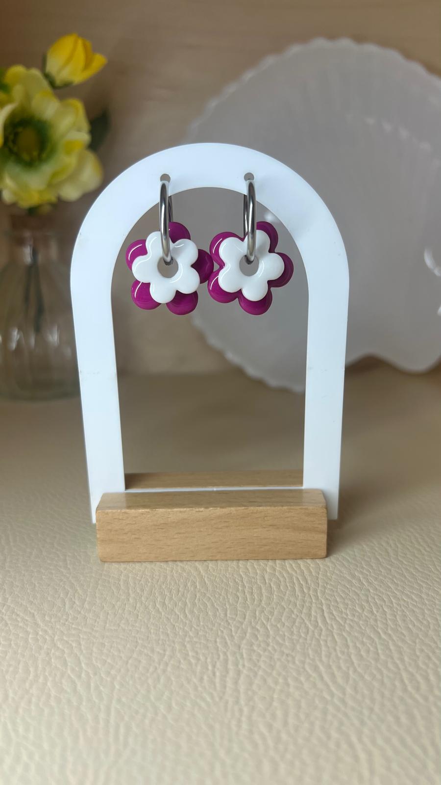 Pampilles Iris duo fuchsia/blanc
