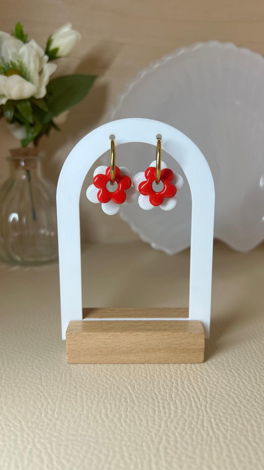 Pampilles Iris duo blanc/rouge