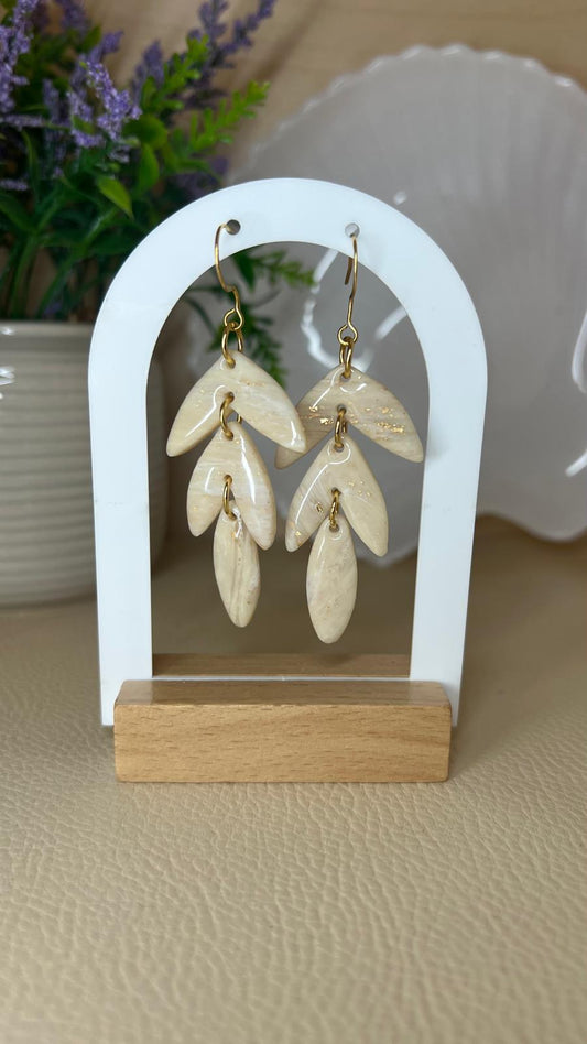 Boucles d'oreilles Aurore beiges