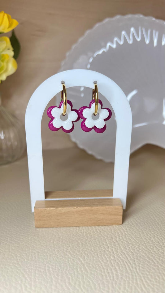 Pampilles Iris duo fuchsia/blanc